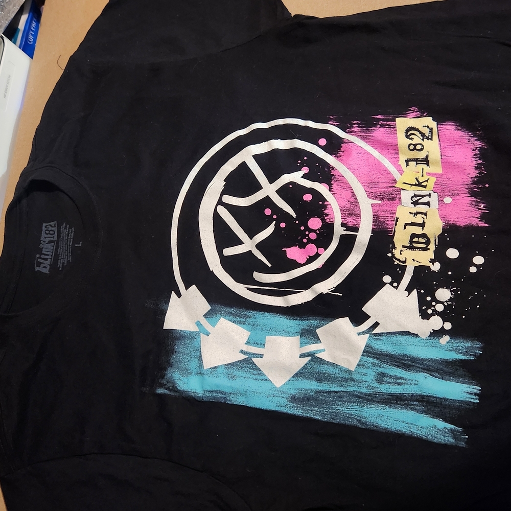 Blink-182 Women's Graphic Tee - Black, Pink, Blue